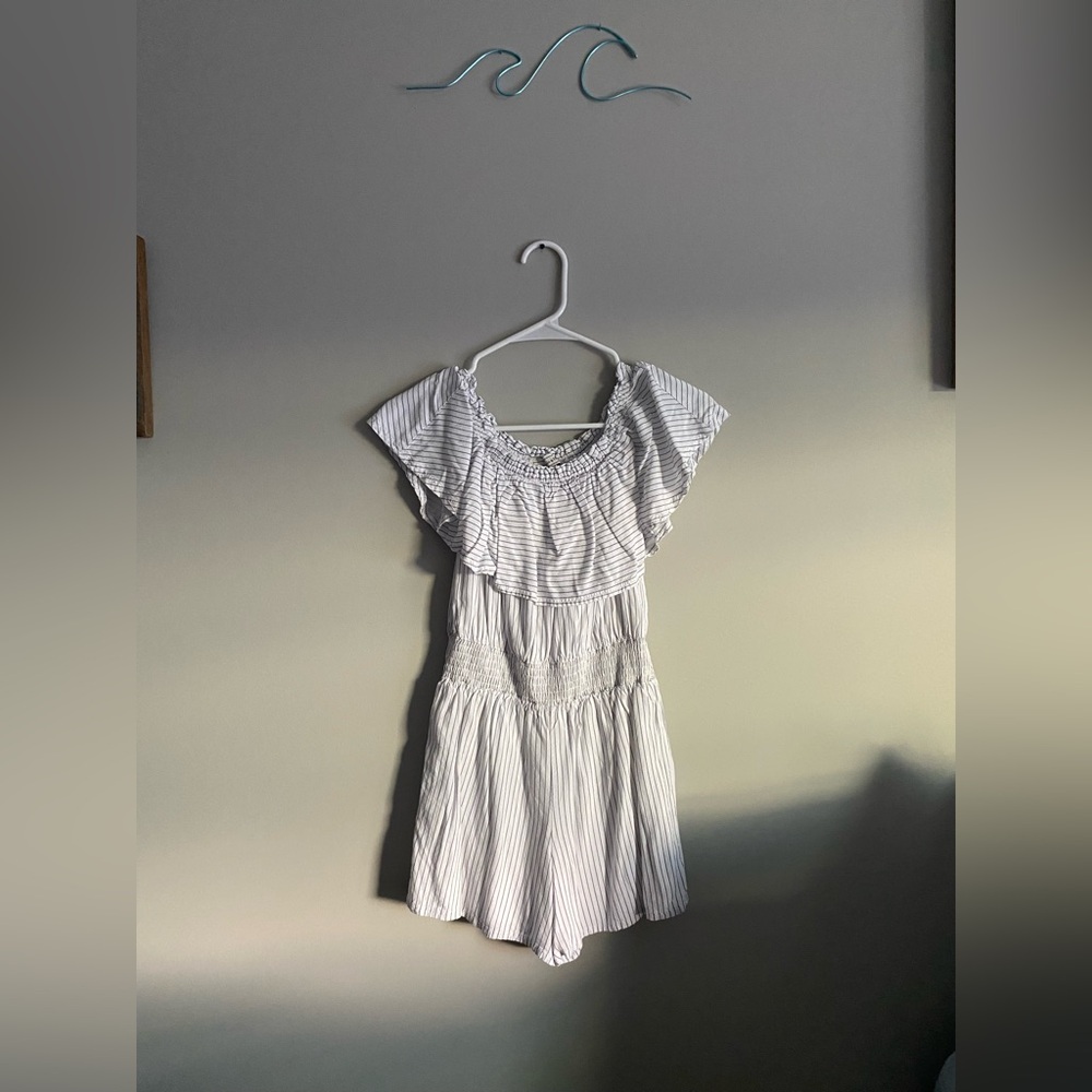 Striped Off-Shoulder Romper